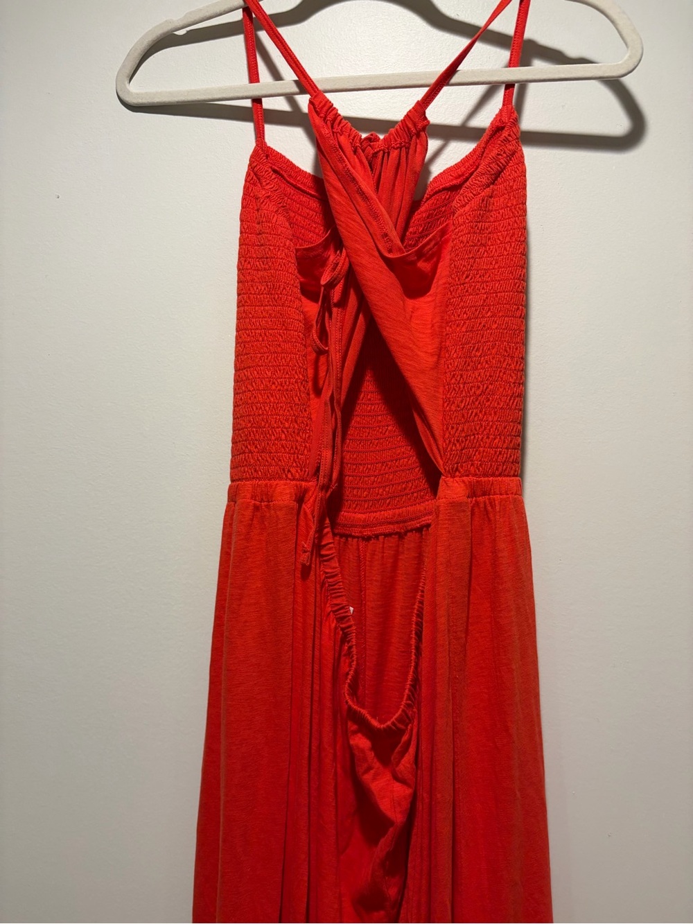 NWT American Eagle Bright Red Strappy wide leg romper - Picture 2 of 7